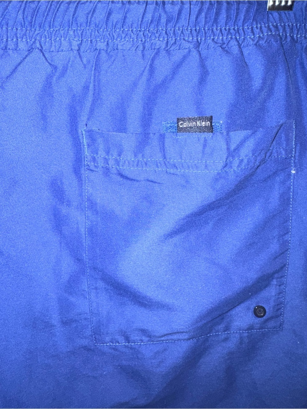 Calvin Klein Royal Blue Swim Trunks with Black Drawstring - Picture 3 of 5